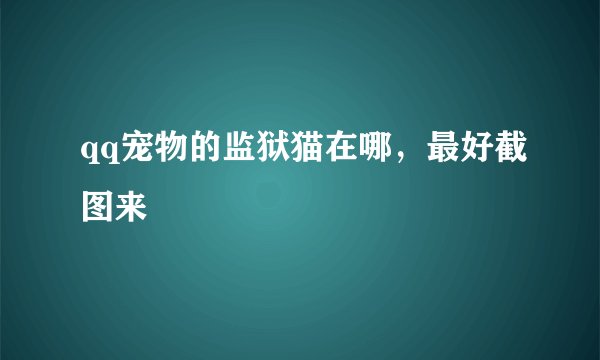 qq宠物的监狱猫在哪,最好截图来