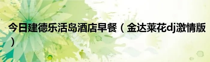 今日建德乐活岛酒店早餐（金达莱花dj激情版）