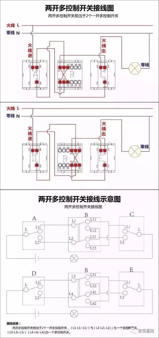 最全的开关接线图，值得收藏!