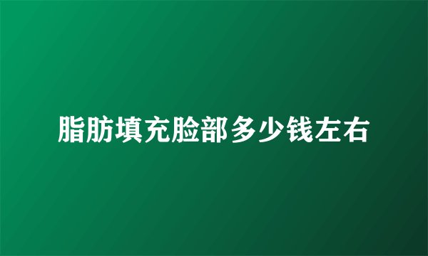 脂肪填充脸部多少钱左右