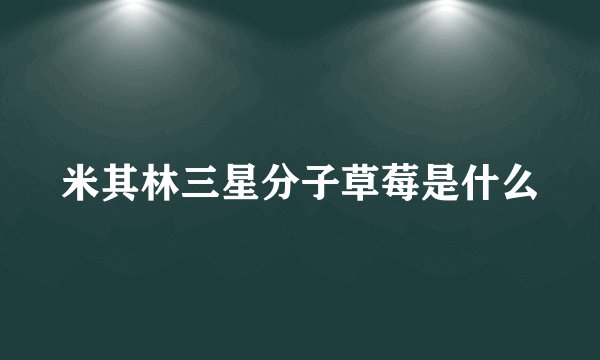 米其林三星分子草莓是什么