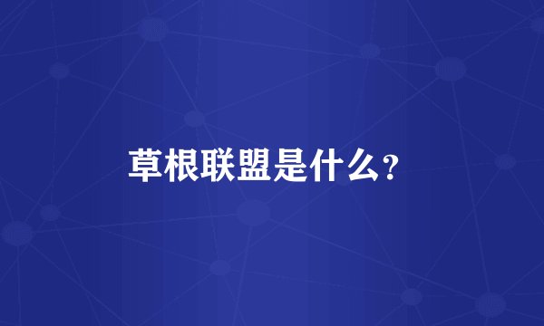 草根联盟是什么？