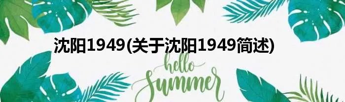 沈阳1949(关于沈阳1949简述)