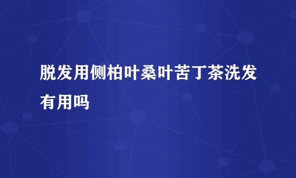 脱发用侧柏叶桑叶苦丁茶洗发有用吗
