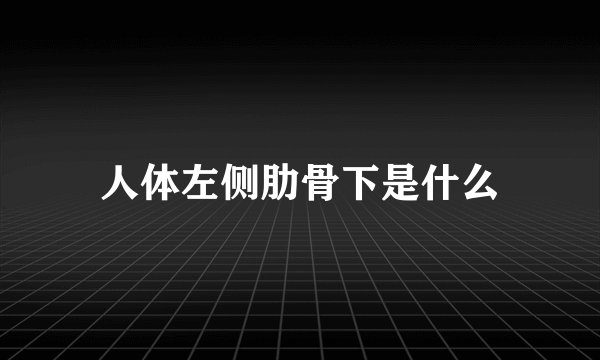 人体左侧肋骨下是什么