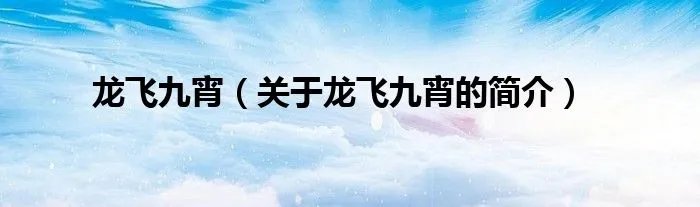 龙飞九宵（关于龙飞九宵的简介）