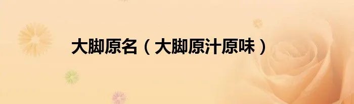 大脚原名（大脚原汁原味）