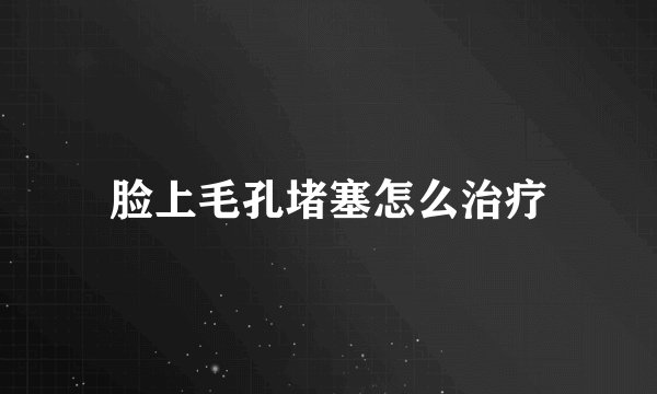 脸上毛孔堵塞怎么治疗