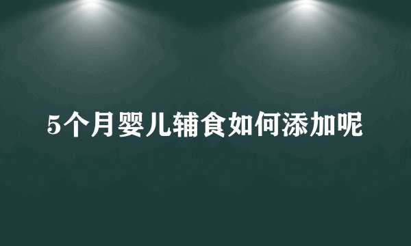 5个月婴儿辅食如何添加呢