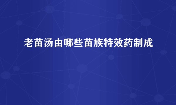 老苗汤由哪些苗族特效药制成
