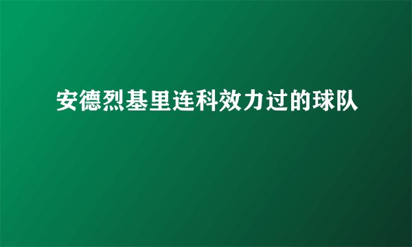 安德烈基里连科效力过的球队