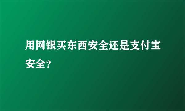 用网银买东西安全还是支付宝安全?