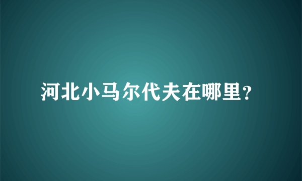 河北小马尔代夫在哪里？