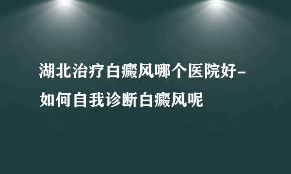湖北治疗白癜风哪个医院好-如何自我诊断白癜风呢