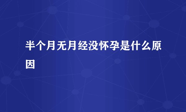 半个月无月经没怀孕是什么原因