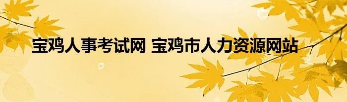 宝鸡人事考试网 宝鸡市人力资源网站