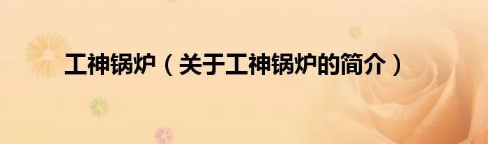 工神锅炉（关于工神锅炉的简介）