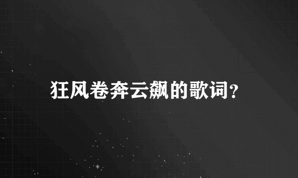 狂风卷奔云飙的歌词？