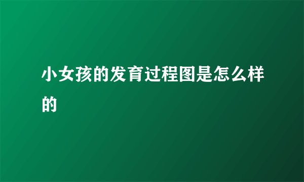 小女孩的发育过程图是怎么样的