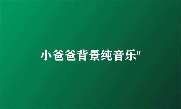 小爸爸背景纯音乐