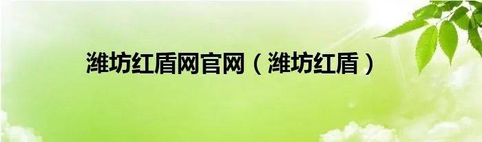 潍坊红盾网官网（潍坊红盾）