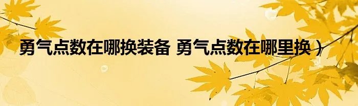 勇气点数在哪换装备 勇气点数在哪里换）