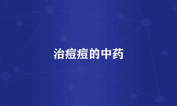 治痘痘的中药