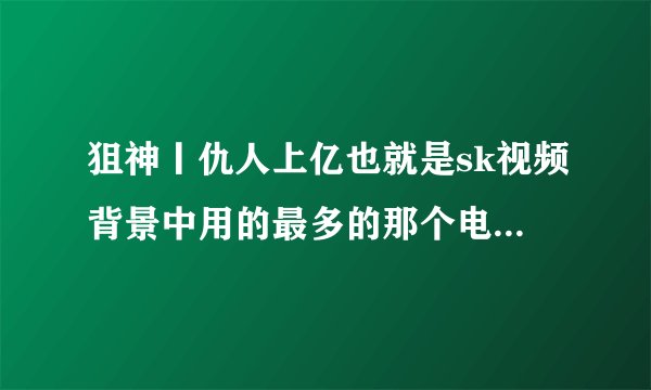 狙神丨仇人上亿也就是sk视频背景中用的最多的那个电音的名字是什么？