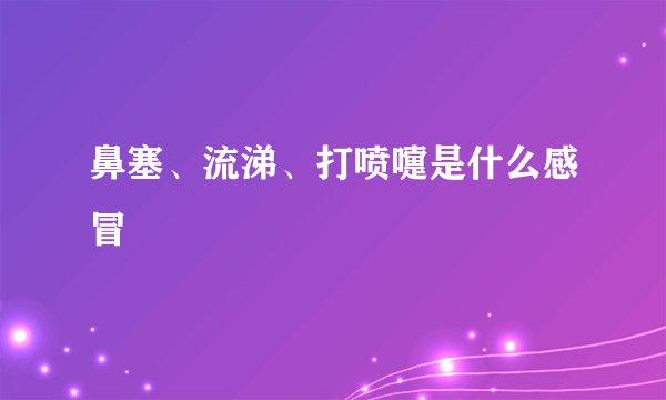鼻塞、流涕、打喷嚏是什么感冒