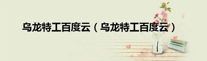 乌龙特工百度云（乌龙特工百度云）