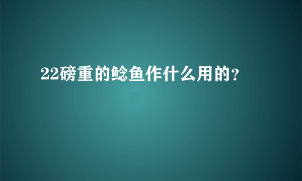 22磅重的鲶鱼作什么用的?