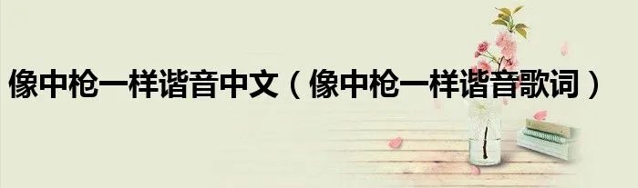像中枪一样谐音中文（像中枪一样谐音歌词）