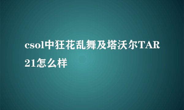 csol中狂花乱舞及塔沃尔TAR21怎么样