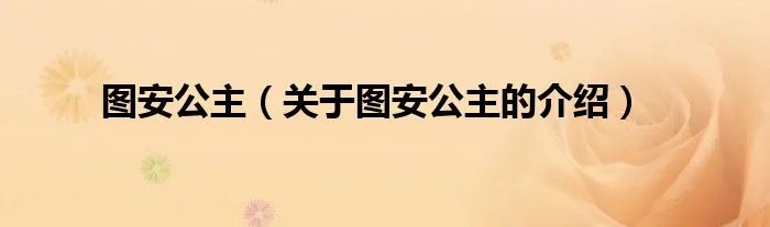 图安公主（关于图安公主的介绍）