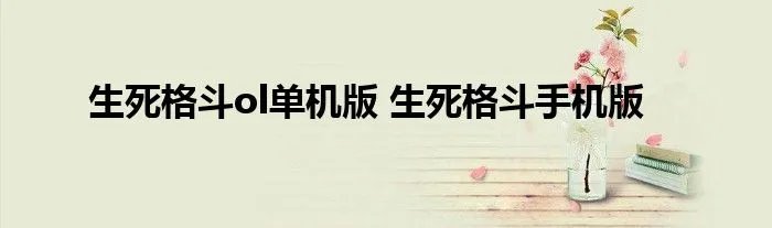 生死格斗ol单机版 生死格斗手机版