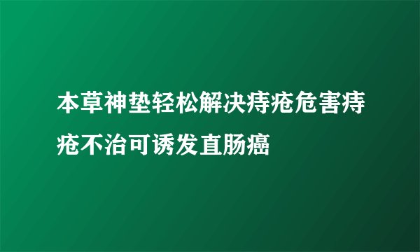 本草神垫轻松解决痔疮危害痔疮不治可诱发直肠癌