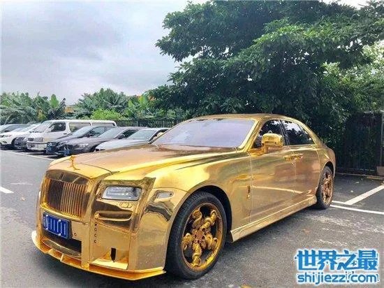 劳斯莱斯黄金跑车世界独一无二,迪拜阿拉伯富商制造