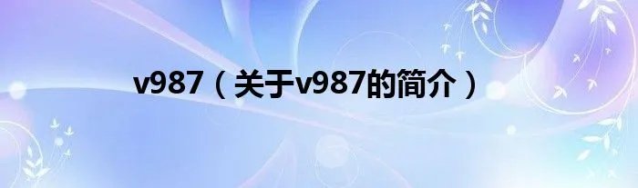 v987（关于v987的简介）