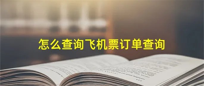 怎么查询飞机票订单查询