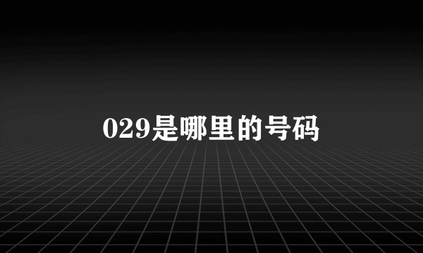 029是哪里的号码