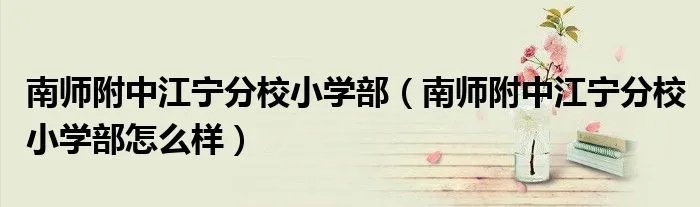 南师附中江宁分校小学部（南师附中江宁分校小学部怎么样）