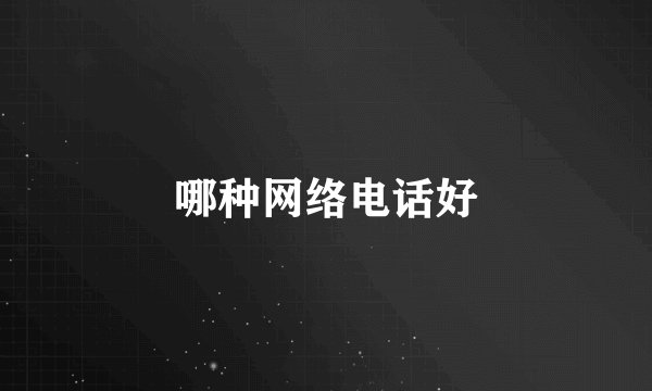 哪种网络电话好