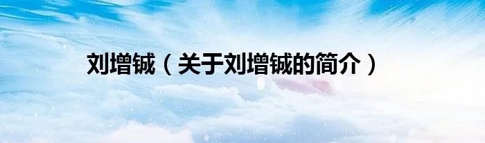 刘增铖（关于刘增铖的简介）