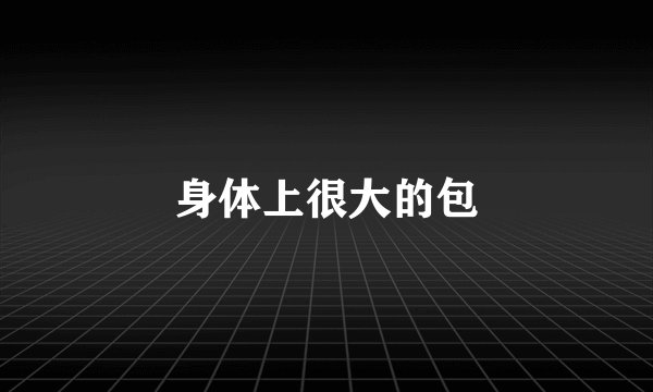 身体上很大的包