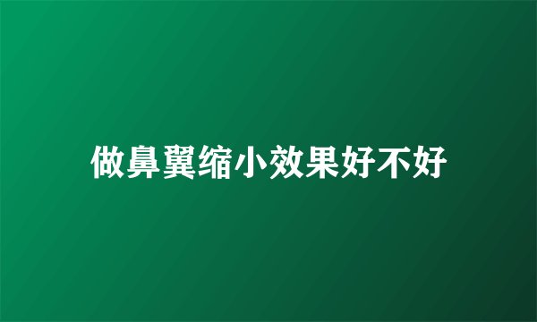 做鼻翼缩小效果好不好