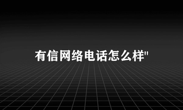 有信网络电话怎么样