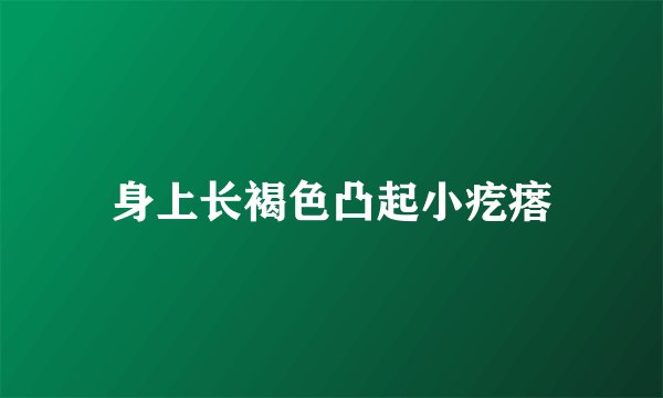 身上长褐色凸起小疙瘩