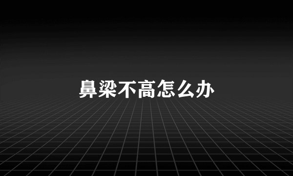 鼻梁不高怎么办