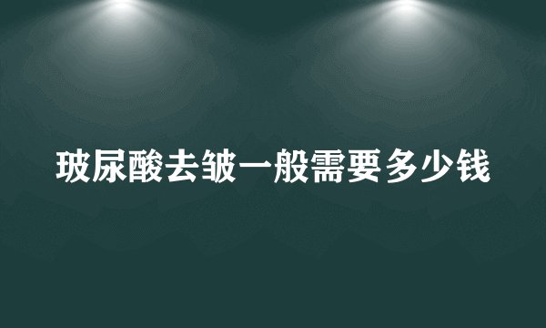玻尿酸去皱一般需要多少钱