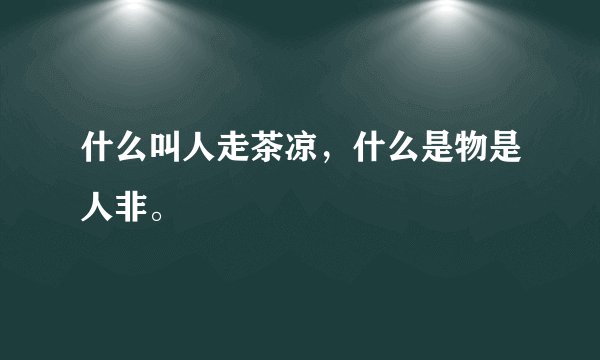 什么叫人走茶凉，什么是物是人非。